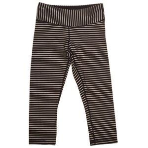 Lululemon Black & White Stripe Crop Leggings – Size 4